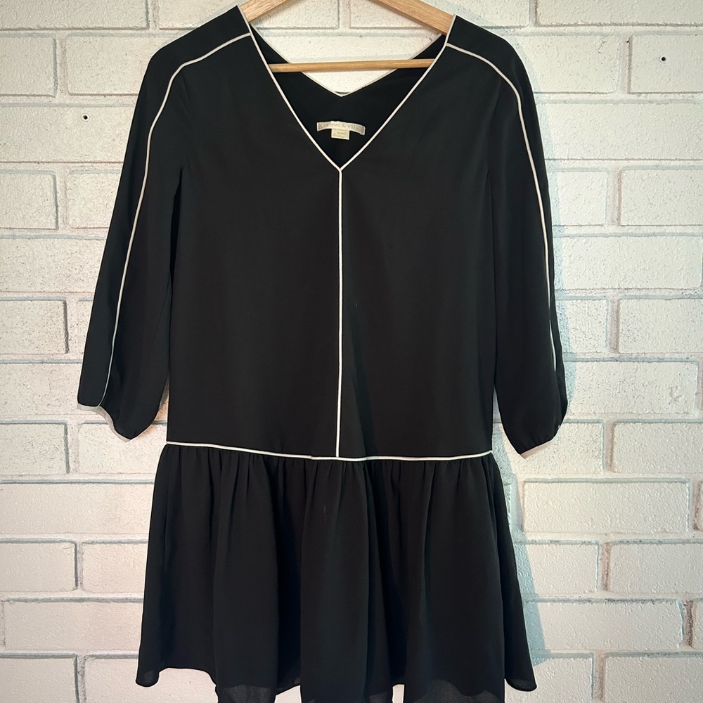 Cooper & Ella Black and White Babydoll Mini Dress